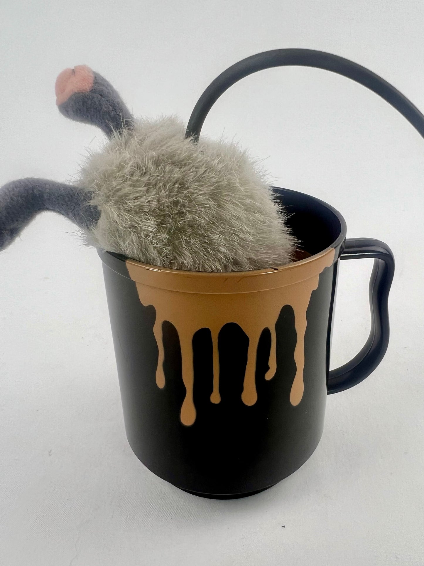 Vintage Halloween Prop - Coffee Mug with Drowning Mouse - Novelty Toy
