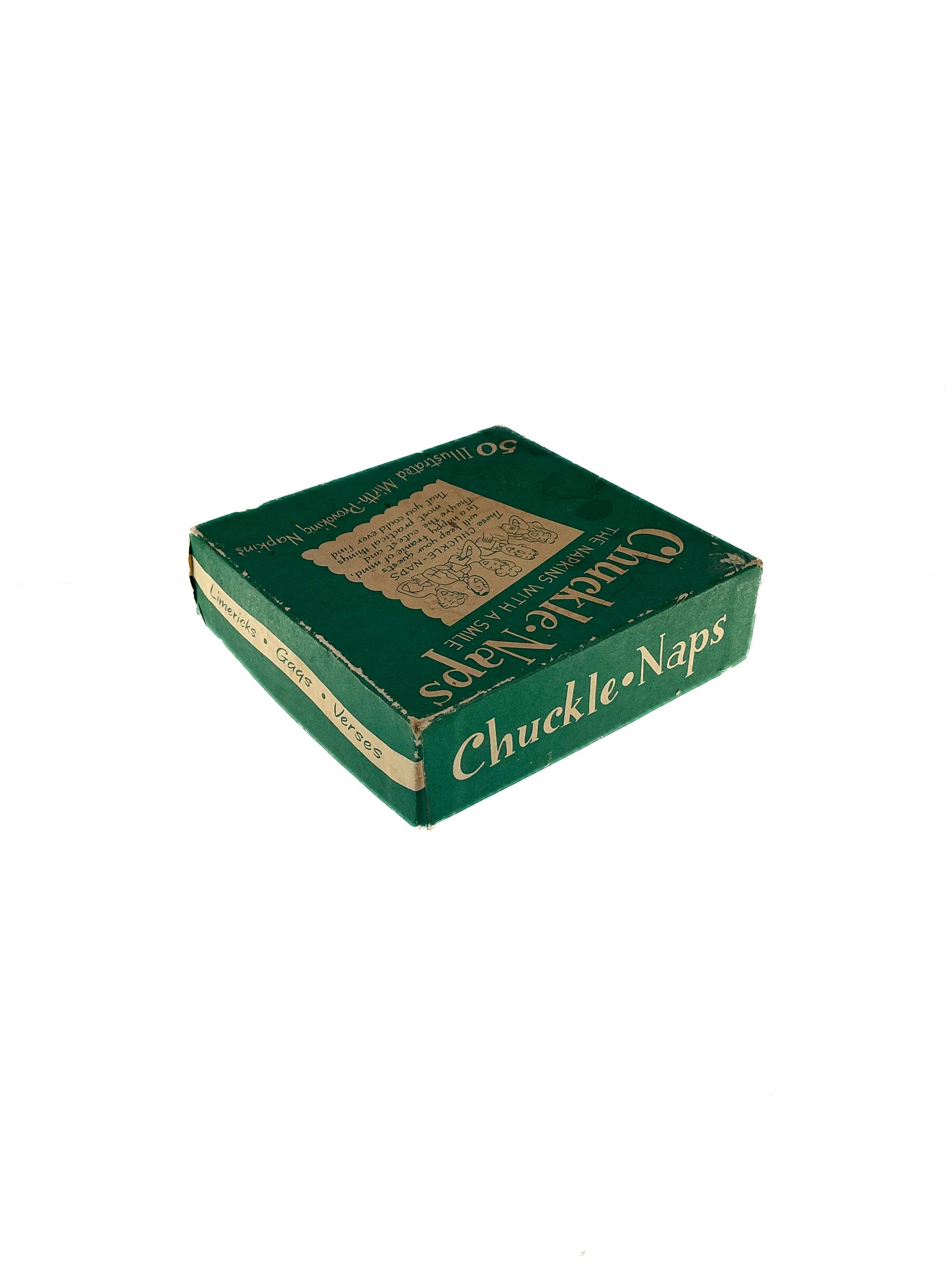 Vintage Cocktail Napkins - Chuckle Naps - Illustrated Limericks Gags Verses - 1950s