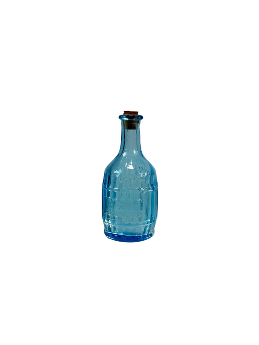 Vintage Miniature Glass Bottle - Root Bitters - Blue Wheaton Bitters Glass