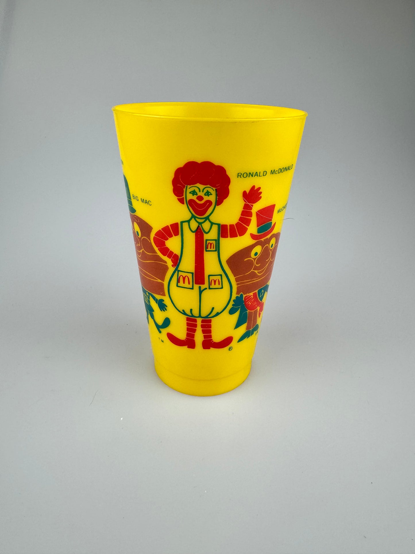 1970s Original McDonalds Characters Plastic Yellow Cup