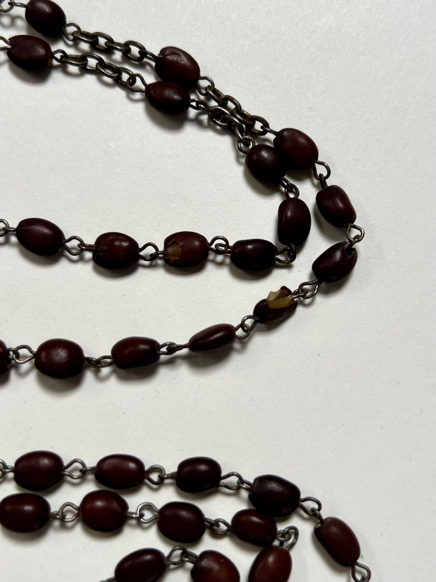 Antique Religio - Rosary Bead Necklace - Hinged Crucifix - Ex Terra Catacombarum