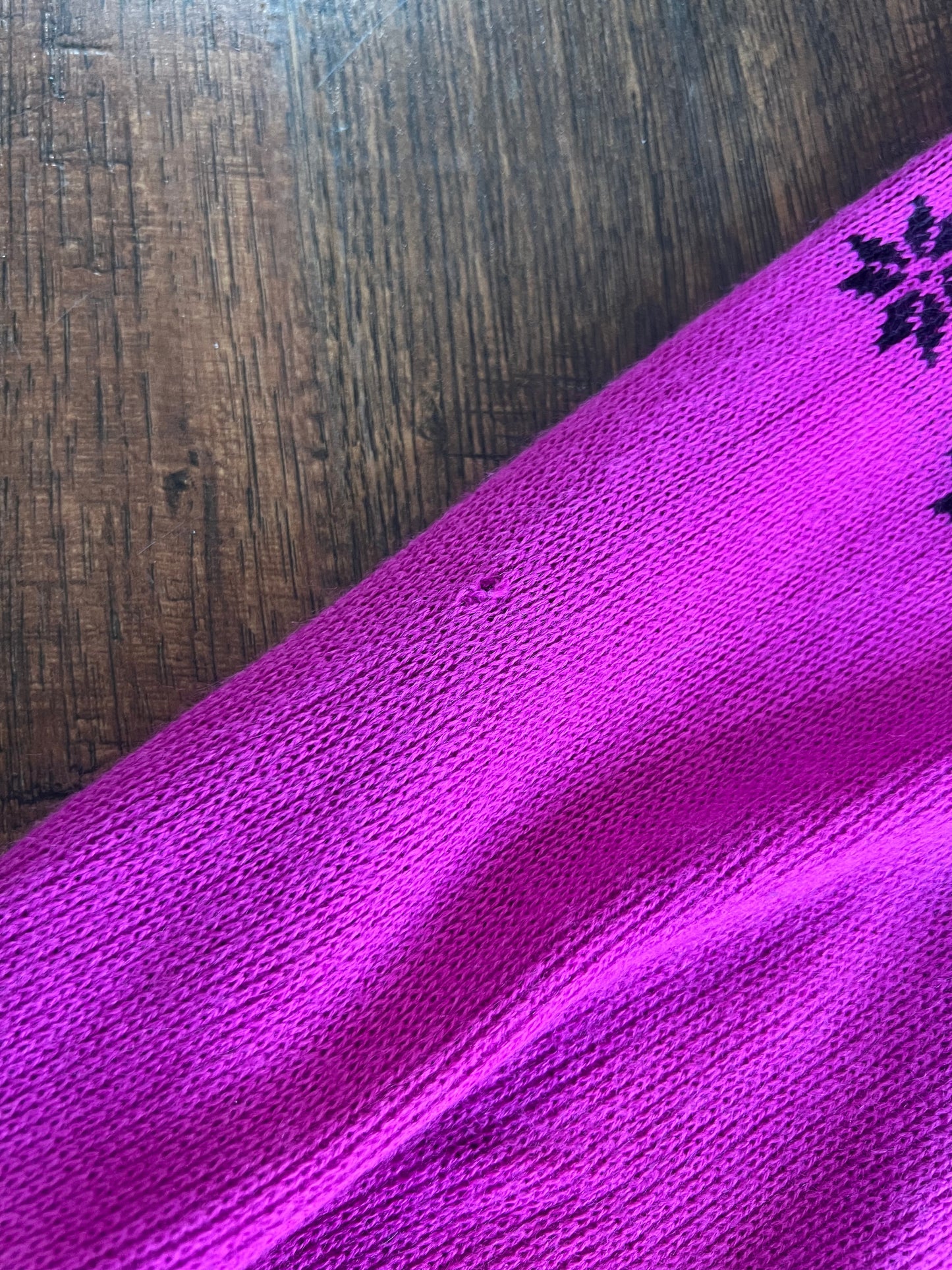 Vintage Clothing - 1980s Sweater - Hot Pink and Black - R Knit - Medium - Made In England