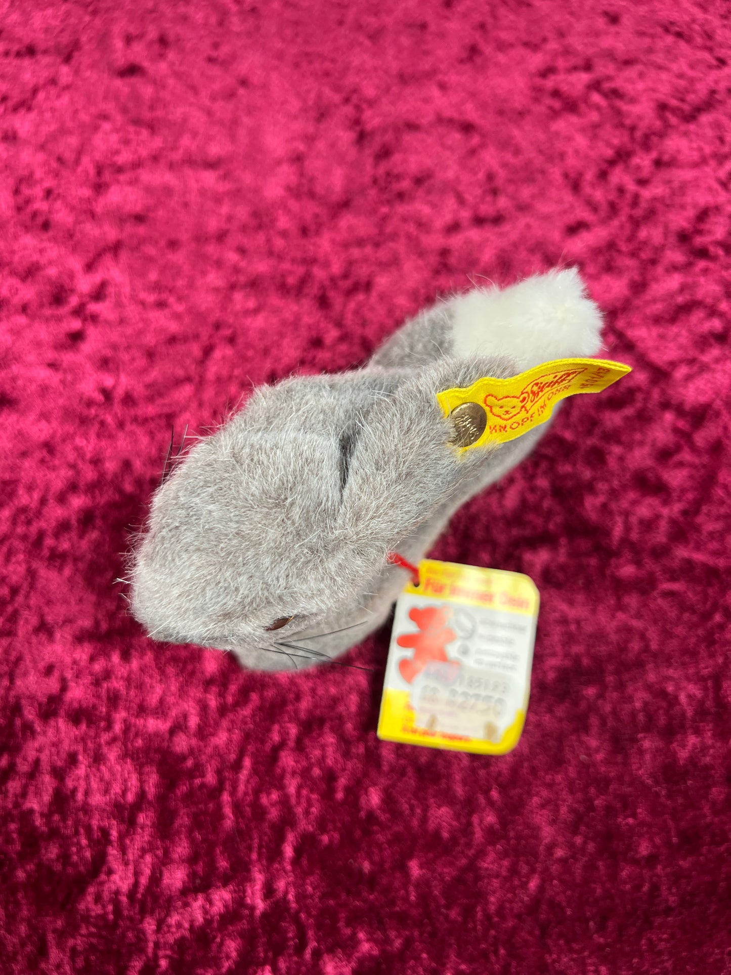 Vintage Collectibles - Miniature Stuffed Toy - Hoppy the Bunny - Plush Gray - 150/13 - Steiff