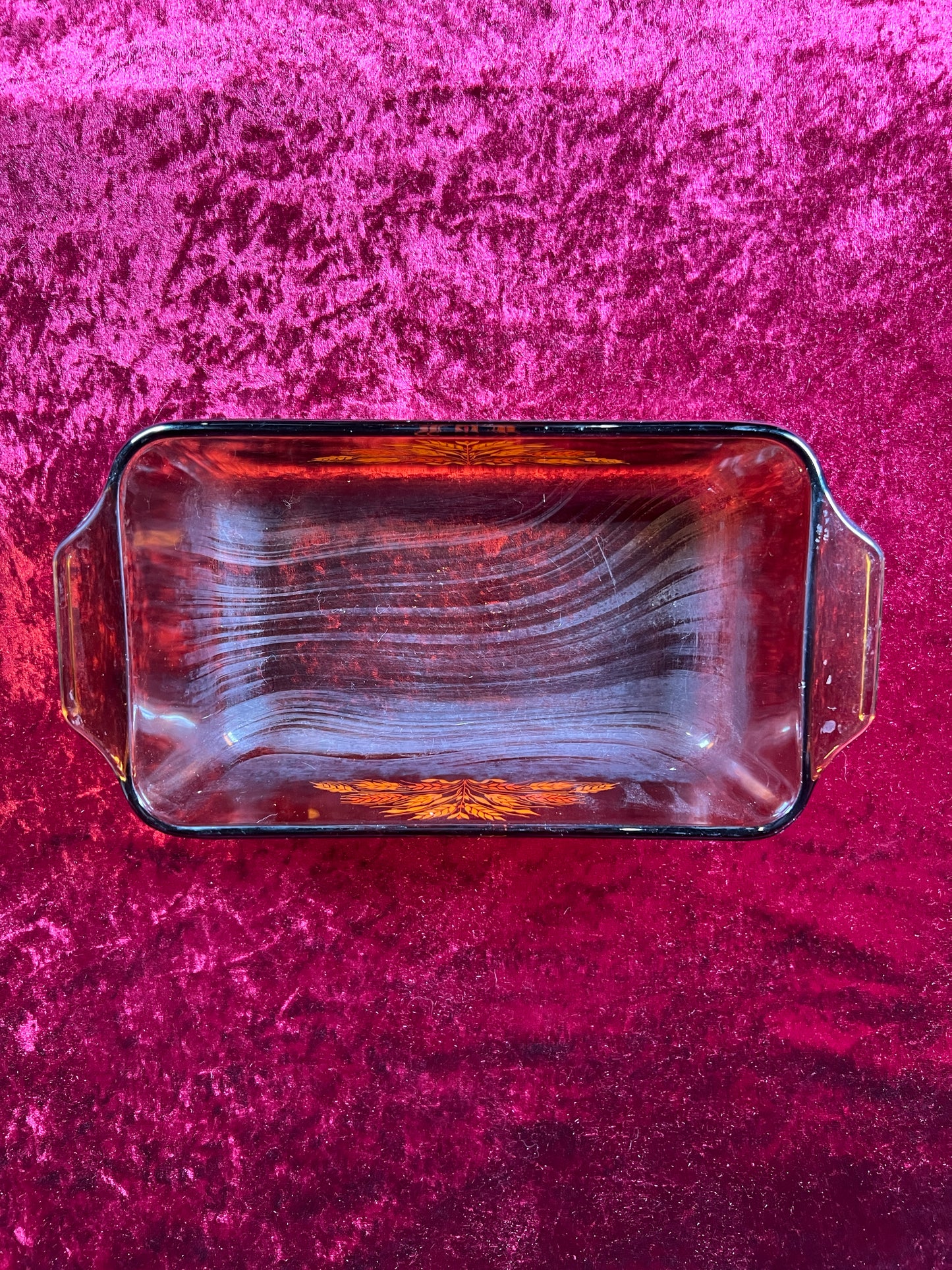 Vintage Kitchen - Casserole Pan - Harvest Pattern - Brown Glass - Anchor Hocking