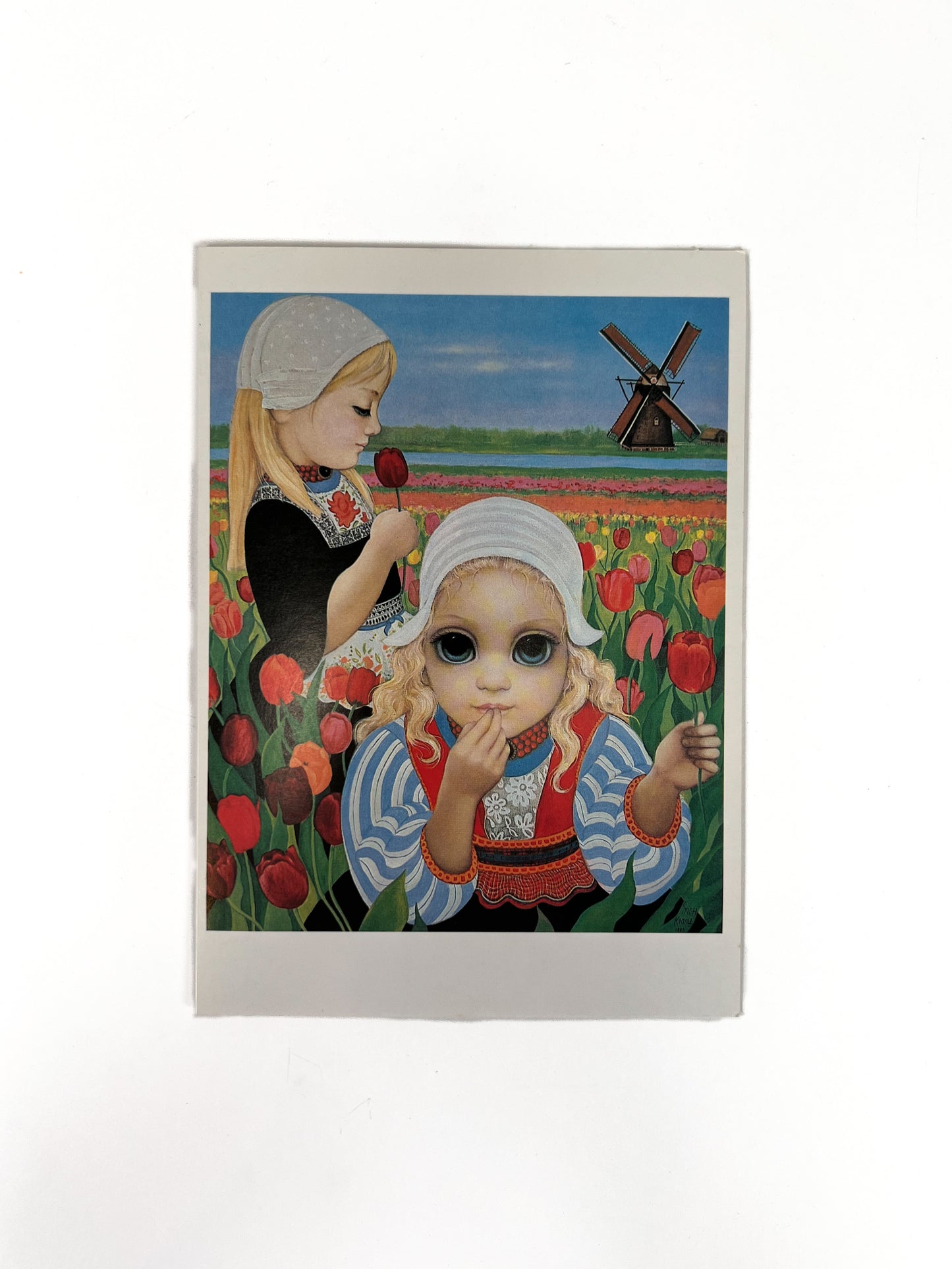 Vintage Ephemera - Greeting Card - Little Big Eyes - Spring - Margaret Keane - 1984