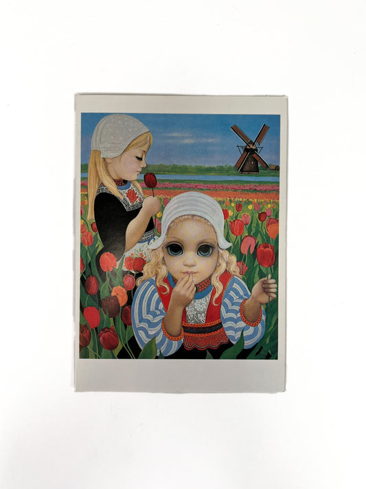 Vintage Ephemera - Greeting Card - Little Big Eyes - Spring - Margaret Keane - 1984