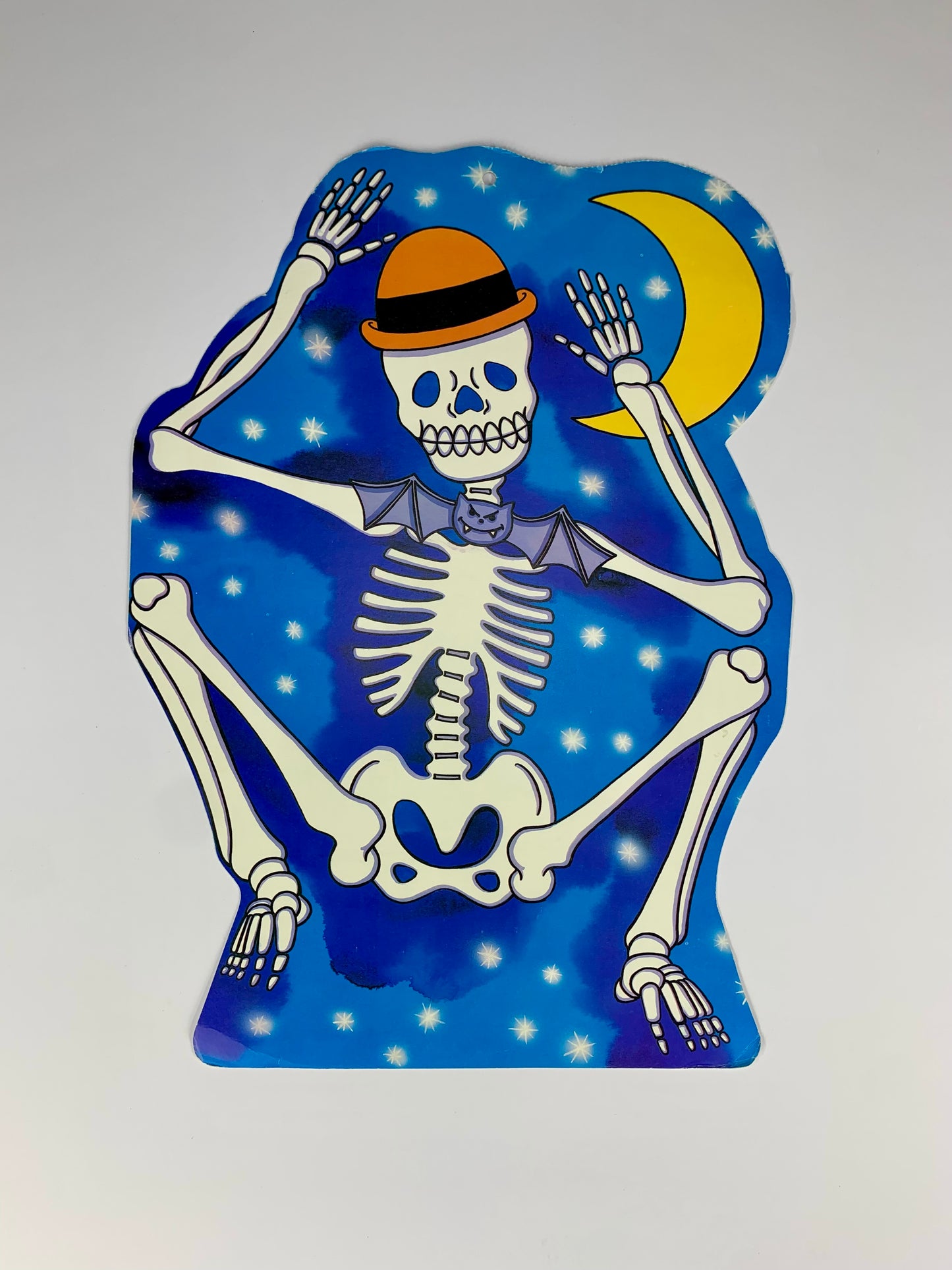 Vintage Eureka Halloween Die-Cut - Double-Sided Dancing Skeleton - Made In U.S.A