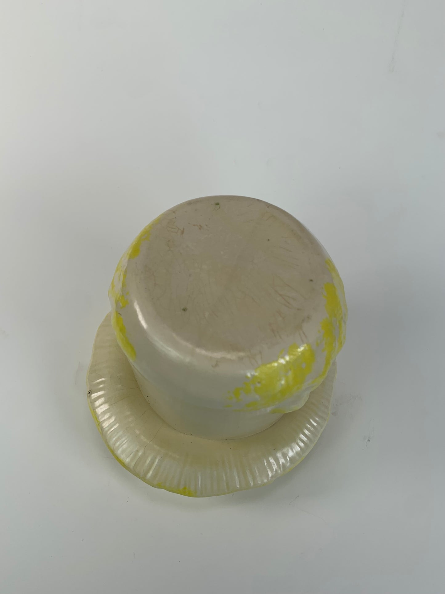 Vintage Planter - Arnel's Style Yellow and White 3D Mushrooms