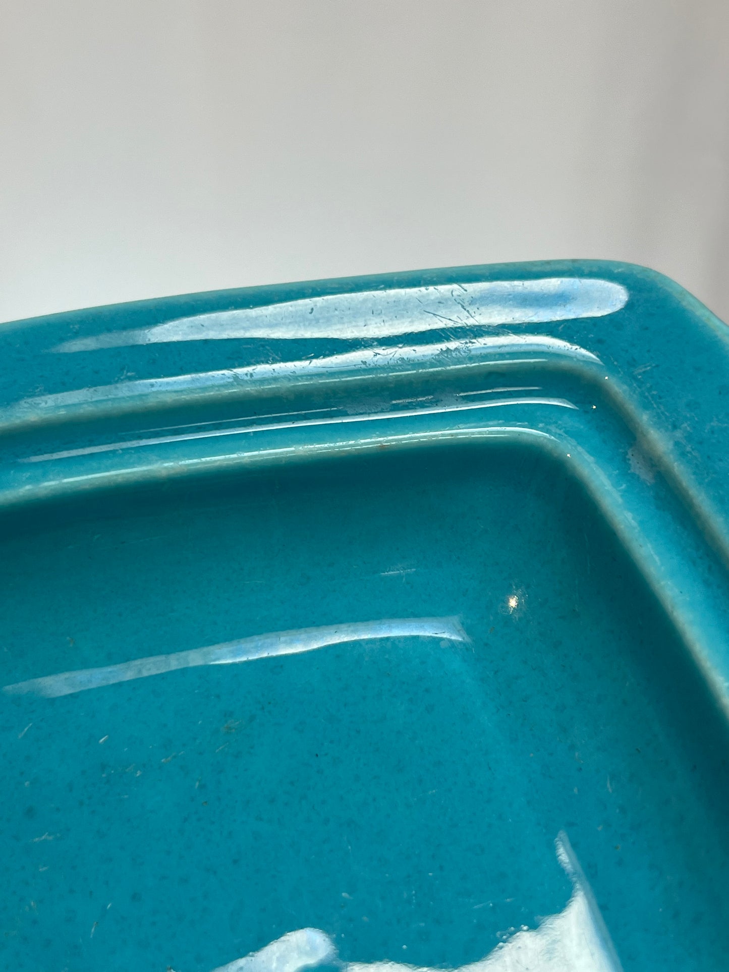 Vintage Kitchen - Covered Butter Dish - Half Pound - Turquoise - Homer Laughlin