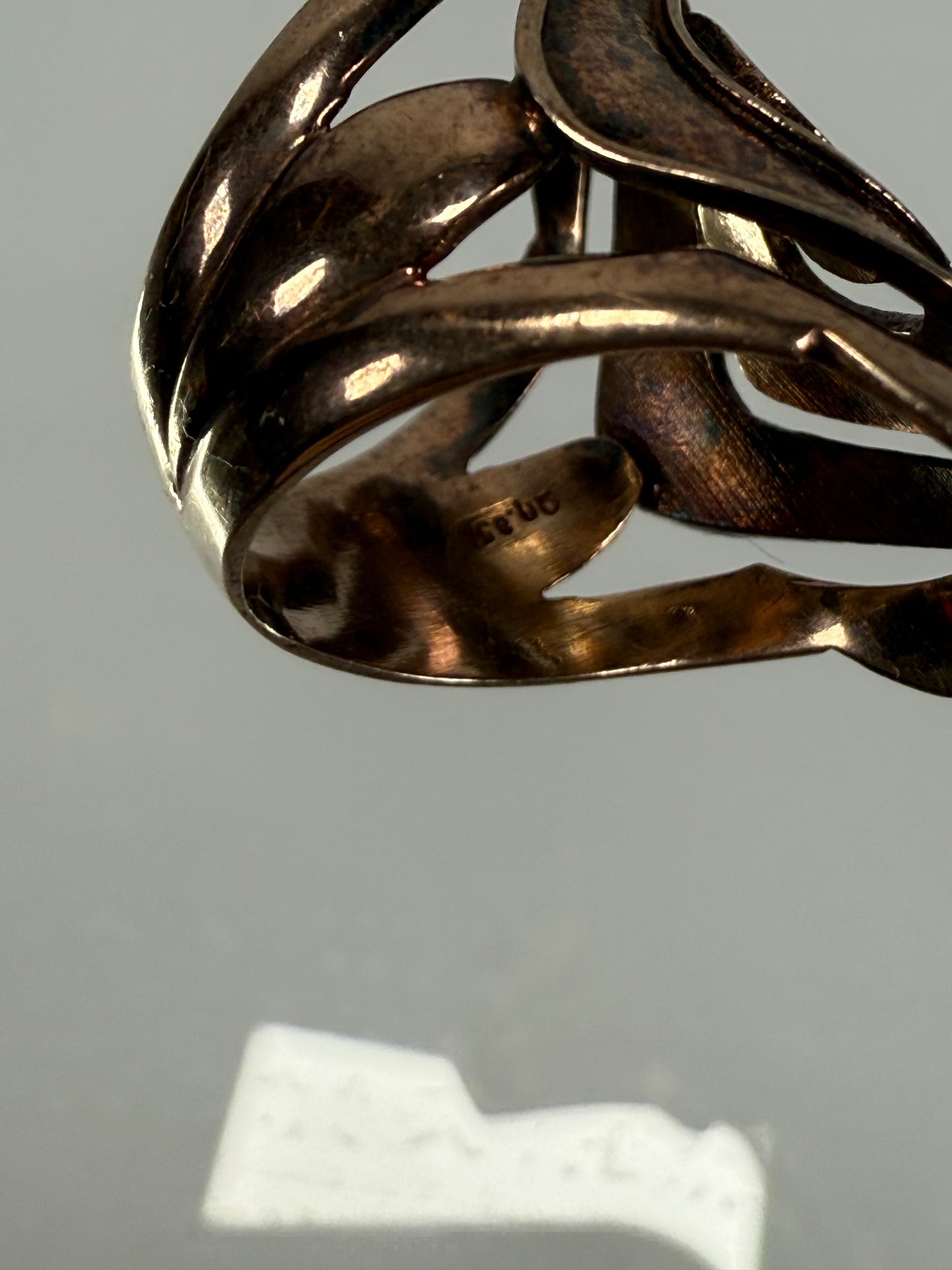 Vintage Jewelry - Spiral in a Square - Sterling Silver 925 Ring - Size 7.5