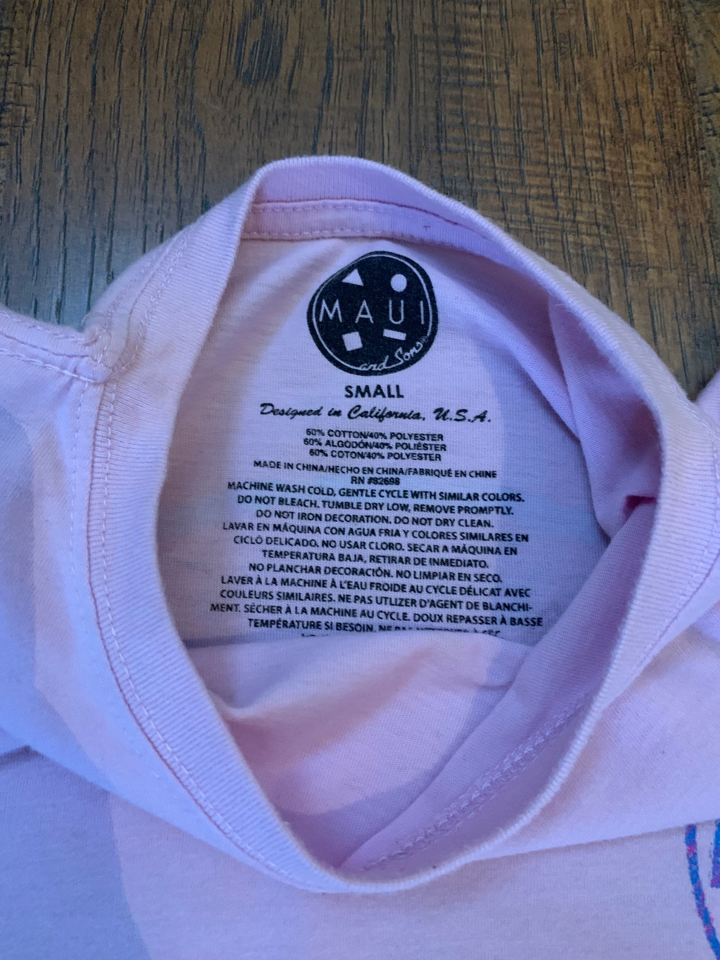 Maui and Sons Graphic Logo T-Shirt - Baby Pink - Small