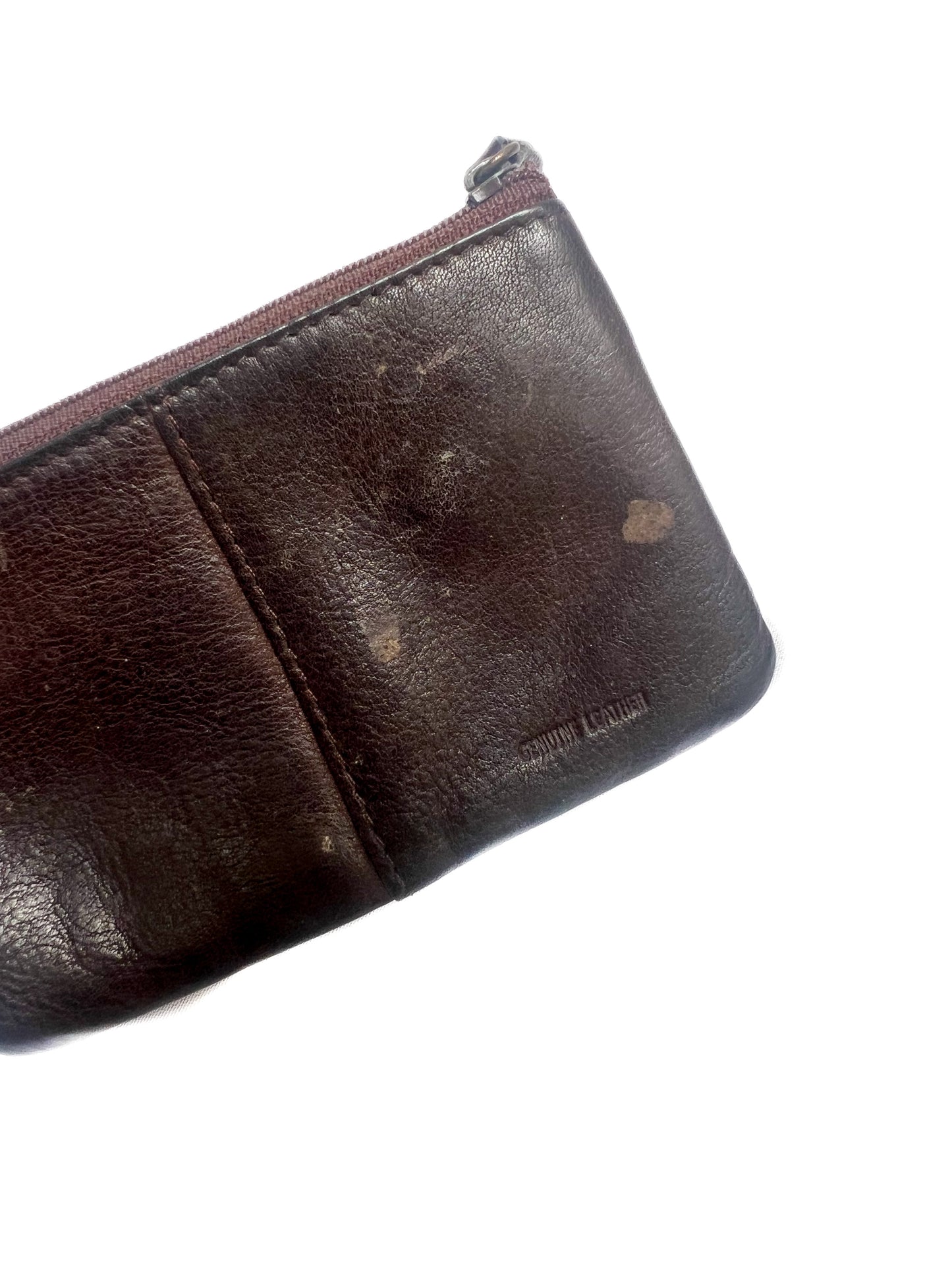 Vintage Wallet - Genuine Leather Zippered Pouch - Chocolate Brown - Rolfs
