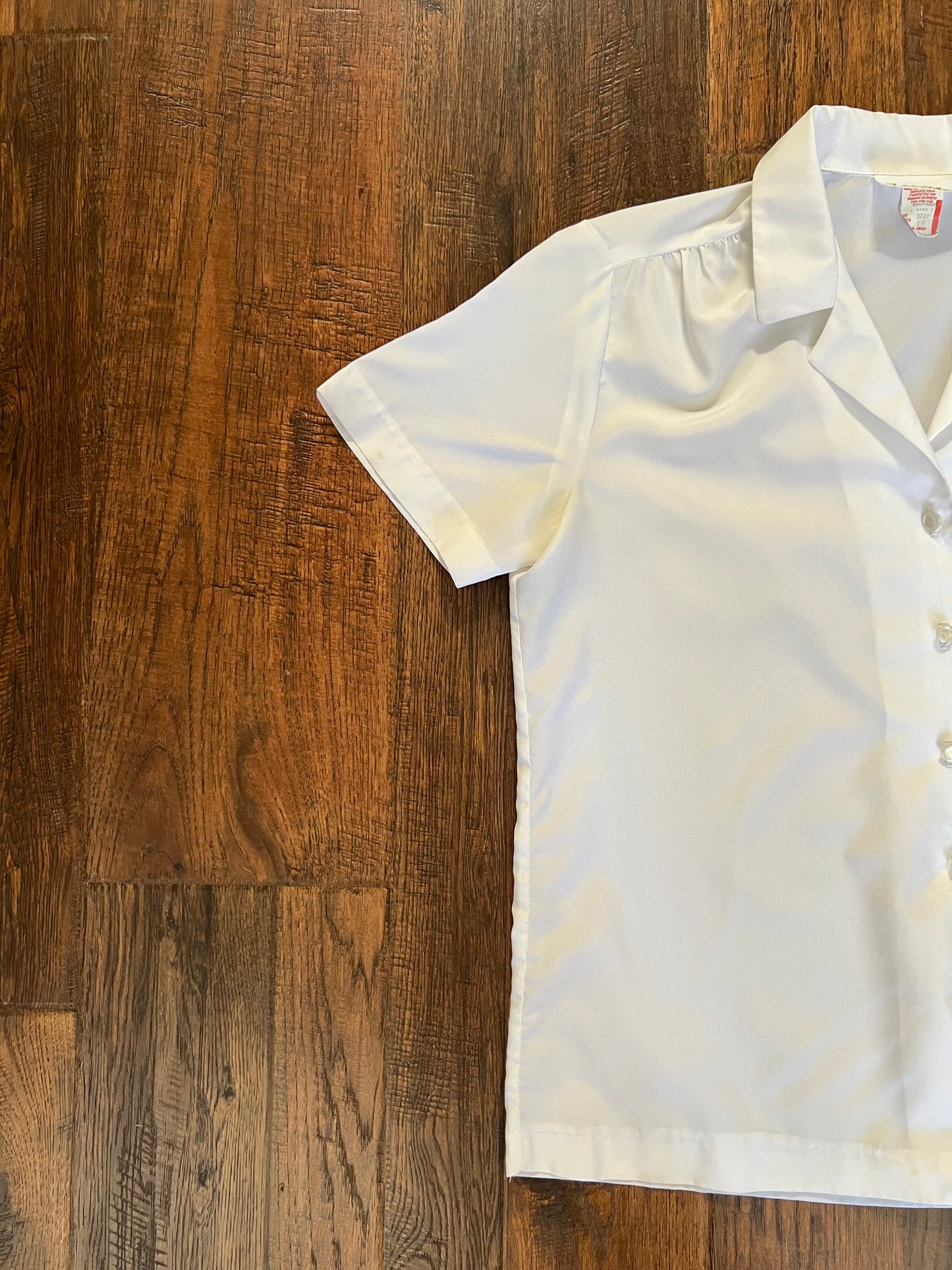 Vintage Clothing - Short Sleeve Blouse - White - Medium - Lee Mar