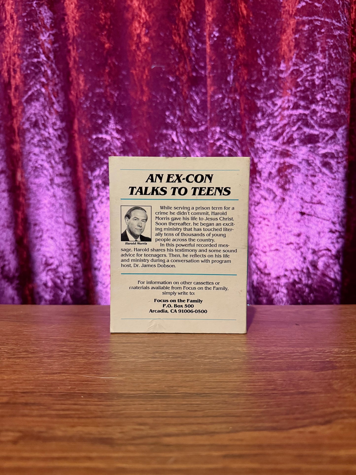Cassette Tape - An Ex-Con Talks To Teens - Harold Morris - 1996