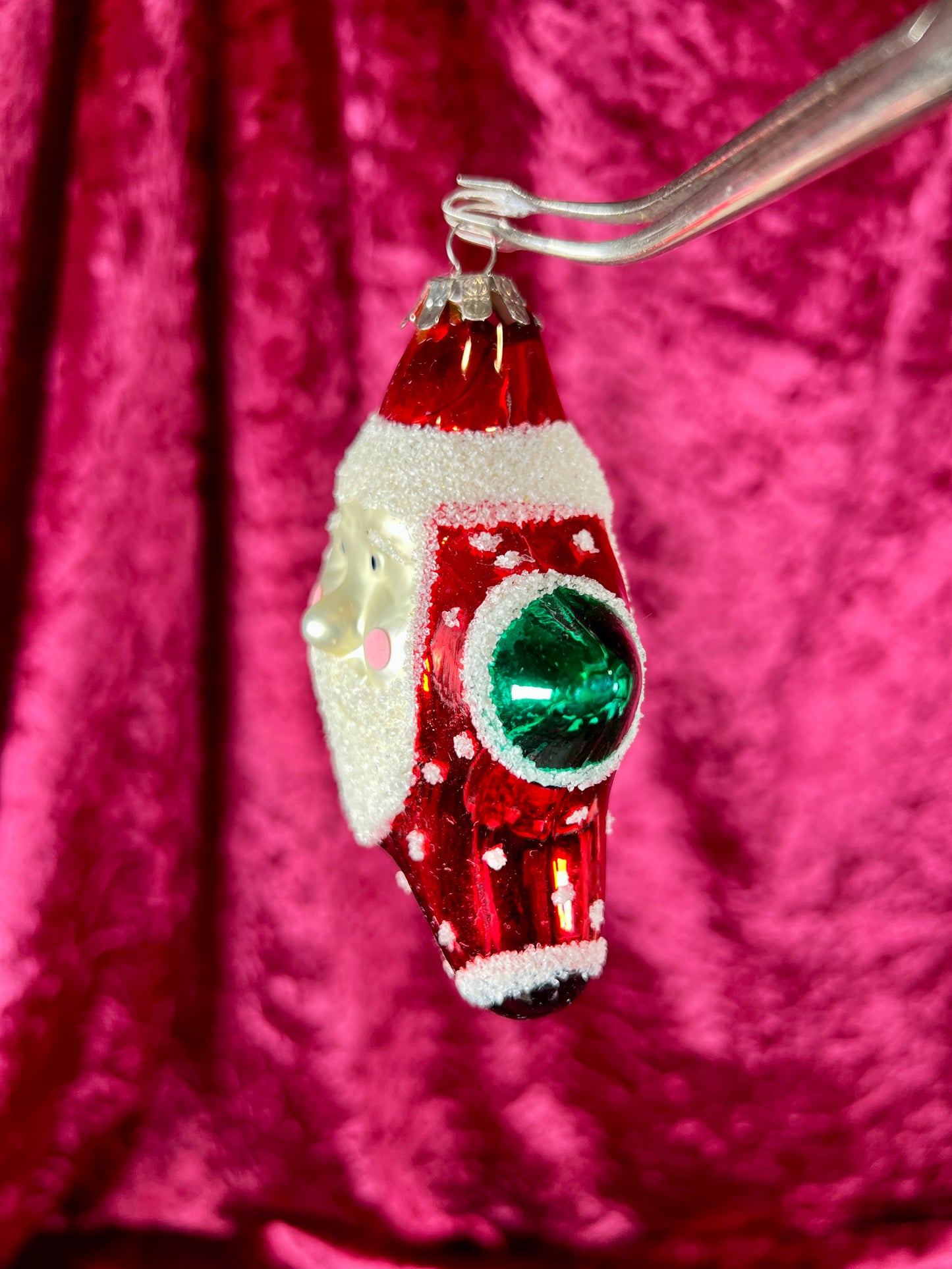 Vintage Christmas - Handblown Glass Ornament - Star Shaped Santa Claus - Discovery Channel Store