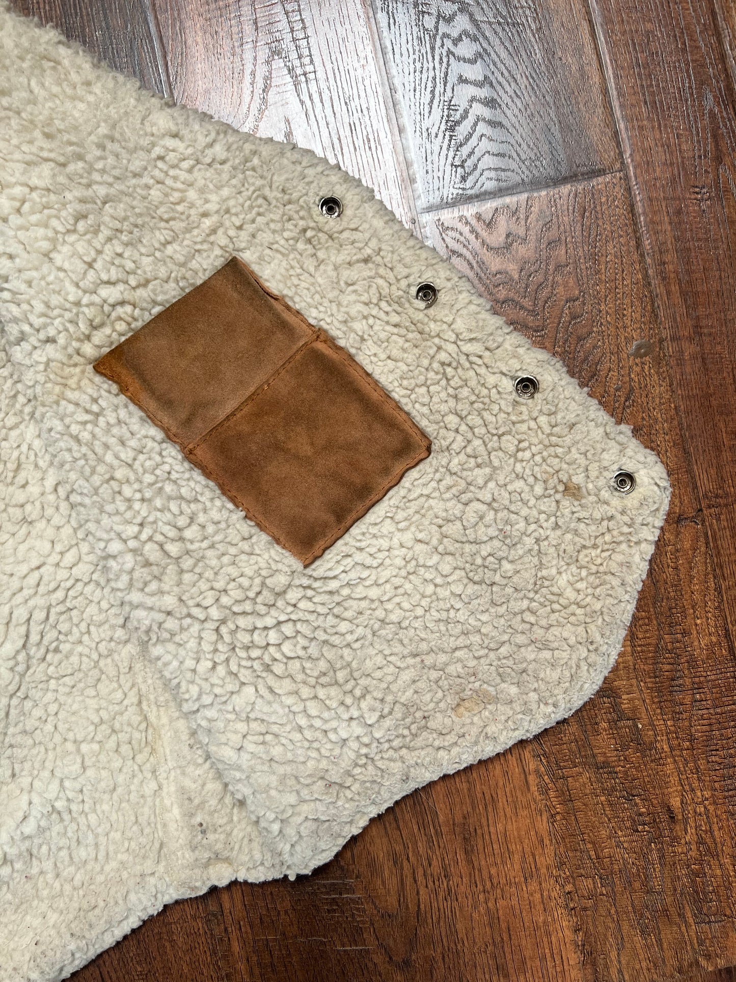 Vintage Clothing - Suede Sherpa Lined Vest - Tan - Baja California - Medium