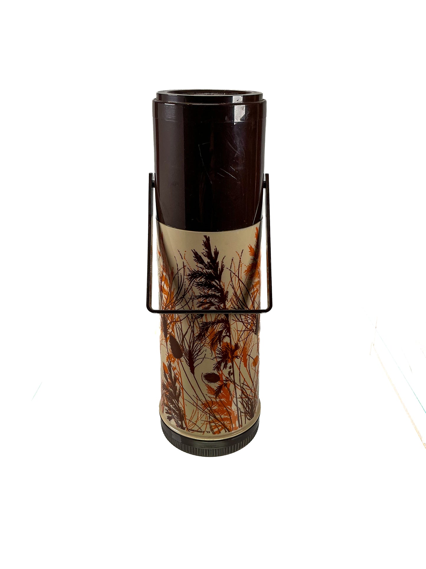 Vintage Thermos - Aladdin Pump A Drink Hot or Cold - Wheat Design