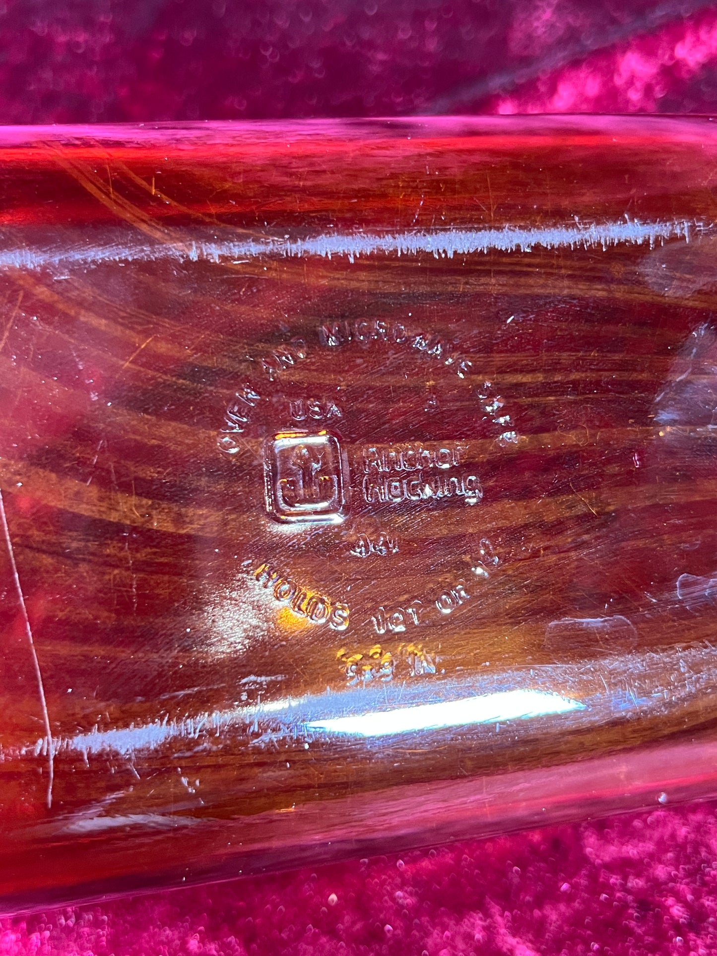 Vintage Kitchen - Casserole Pan - Harvest Pattern - Brown Glass - Anchor Hocking