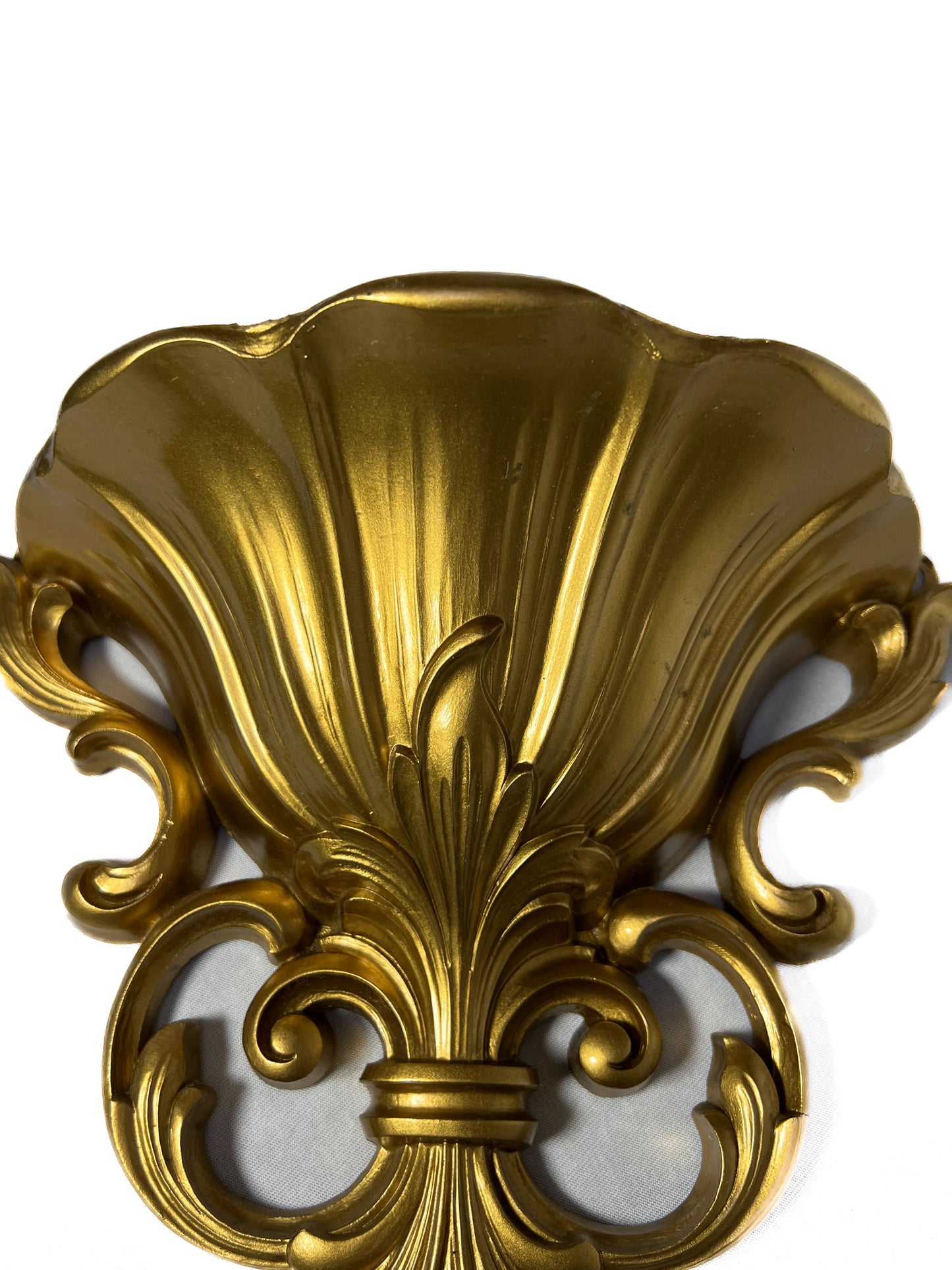 Vintage Home Decor - Gold Wall Pocket - Syroco - 1962 - Made In U.S.A.