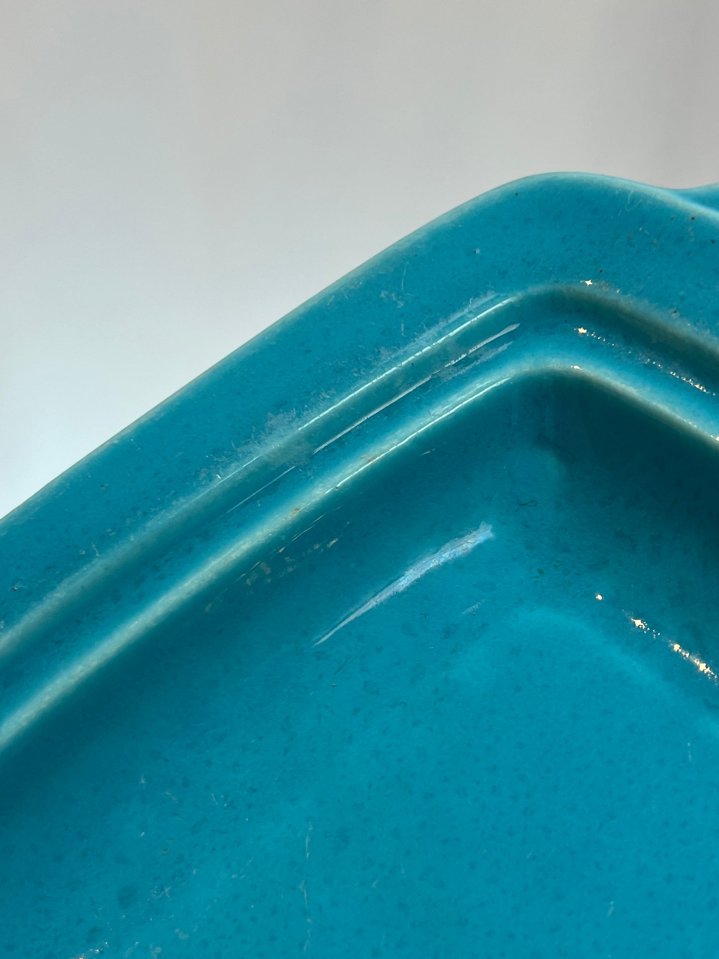 Vintage Kitchen - Covered Butter Dish - Half Pound - Turquoise - Homer Laughlin