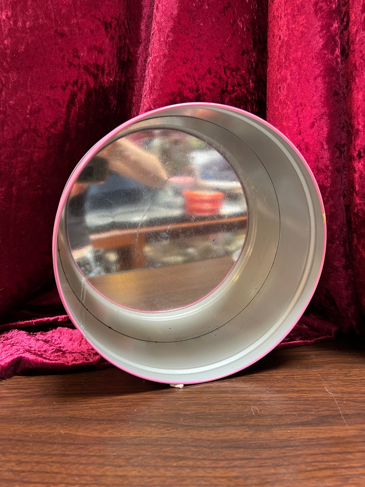 Vintage Kitchen - Metal Storage Tin - Pretty Pink Roses Under Candlelight
