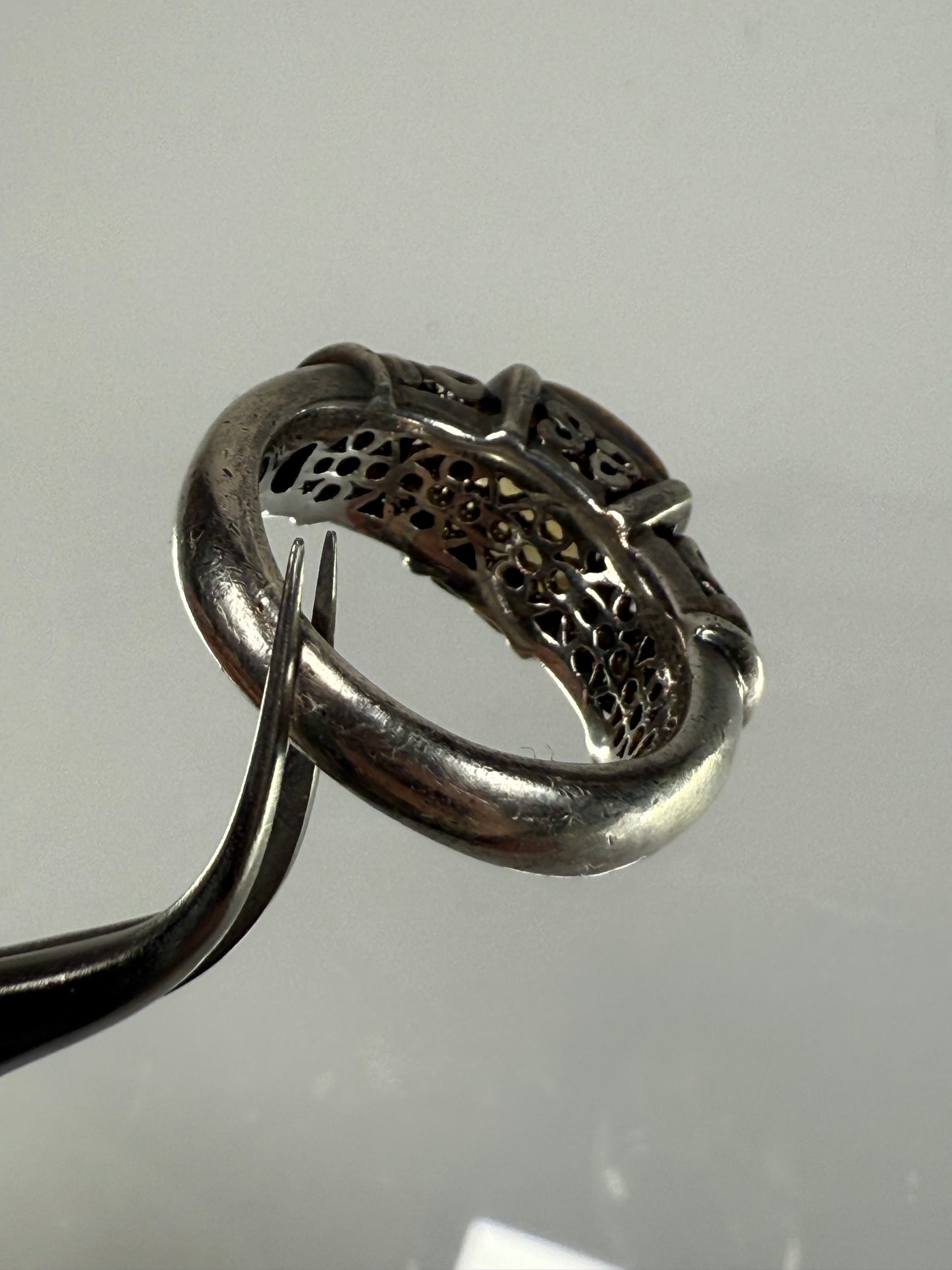 Vintage Jewelry - Gabrielle Bruni Ring - Two Tone Silver & 18k Yellow Gold - Citrine and Peridot - Size 7