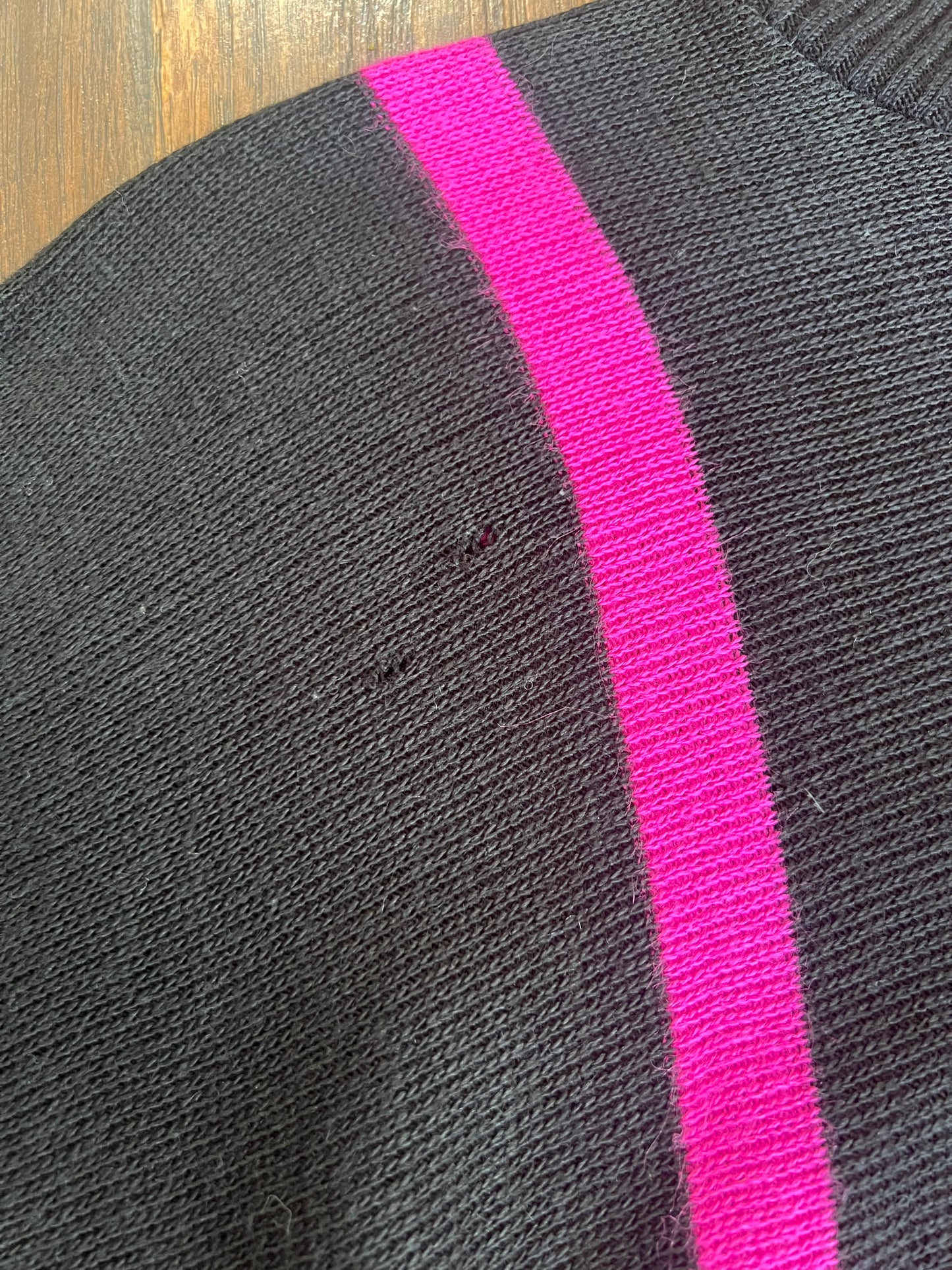 Vintage Clothing - 1980s Sweater - Hot Pink and Black - R Knit - Medium - Made In England