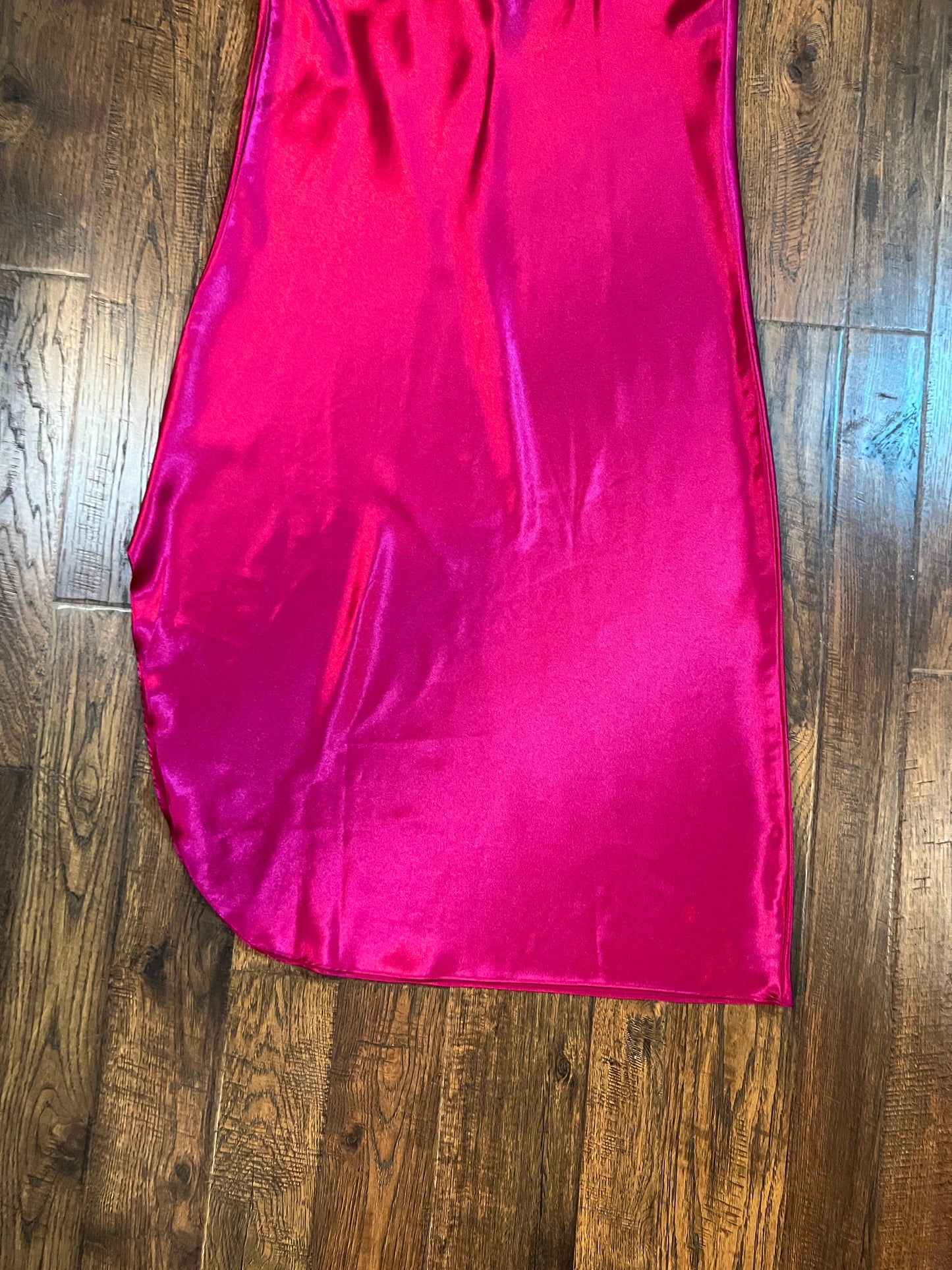 Vintage Clothing - L.A. Intimates Below The Knee Nightgown - Fuchsia Pink - Medium