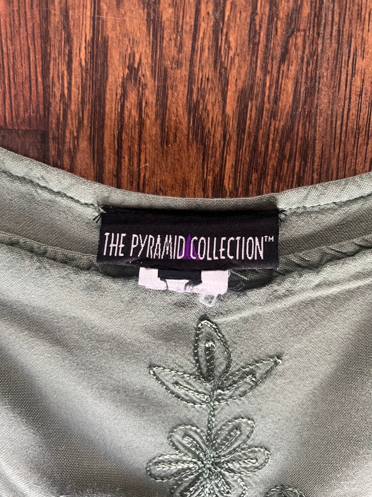 Vintage Clothing - Wide Leg Jumpsuit - Sage Green - Patchwork Florals - Large - The Pyramid Collection