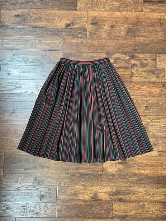 Vintage Clothing - Semi-Sheer Circle Skirt - Horizontal Stripes - Medium - Garey Petites California