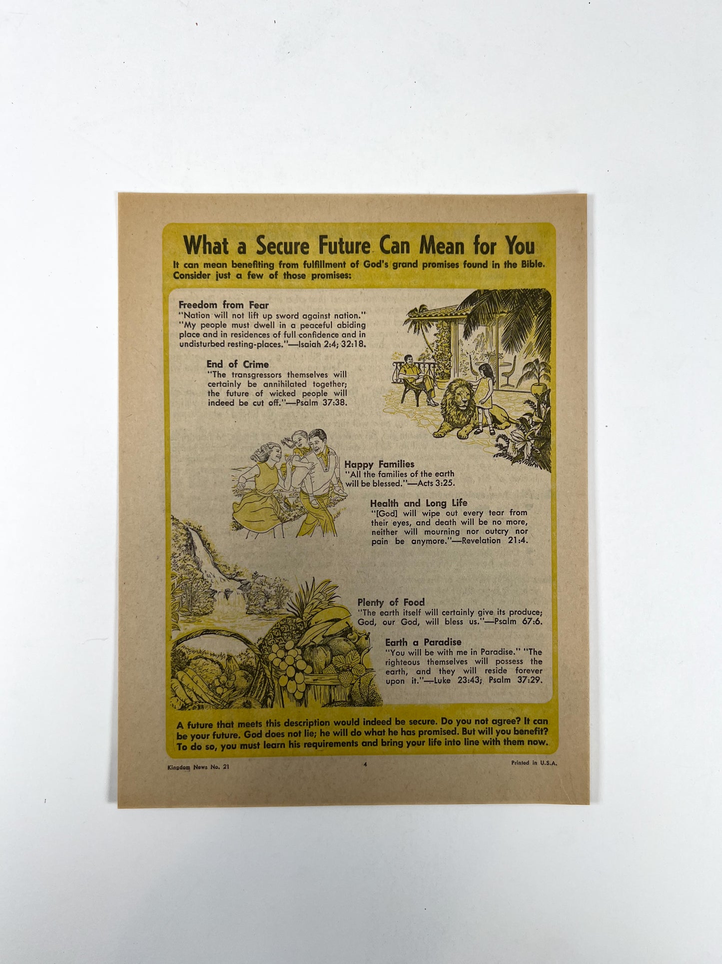Vintage Ephemera - Religious Pamphlet - Your Future: Shaky or Secure?