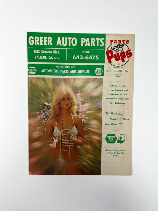 Vintage Ephemera - Magazine - Napa Parts & Pups - Greer Auto Parts - January 1978