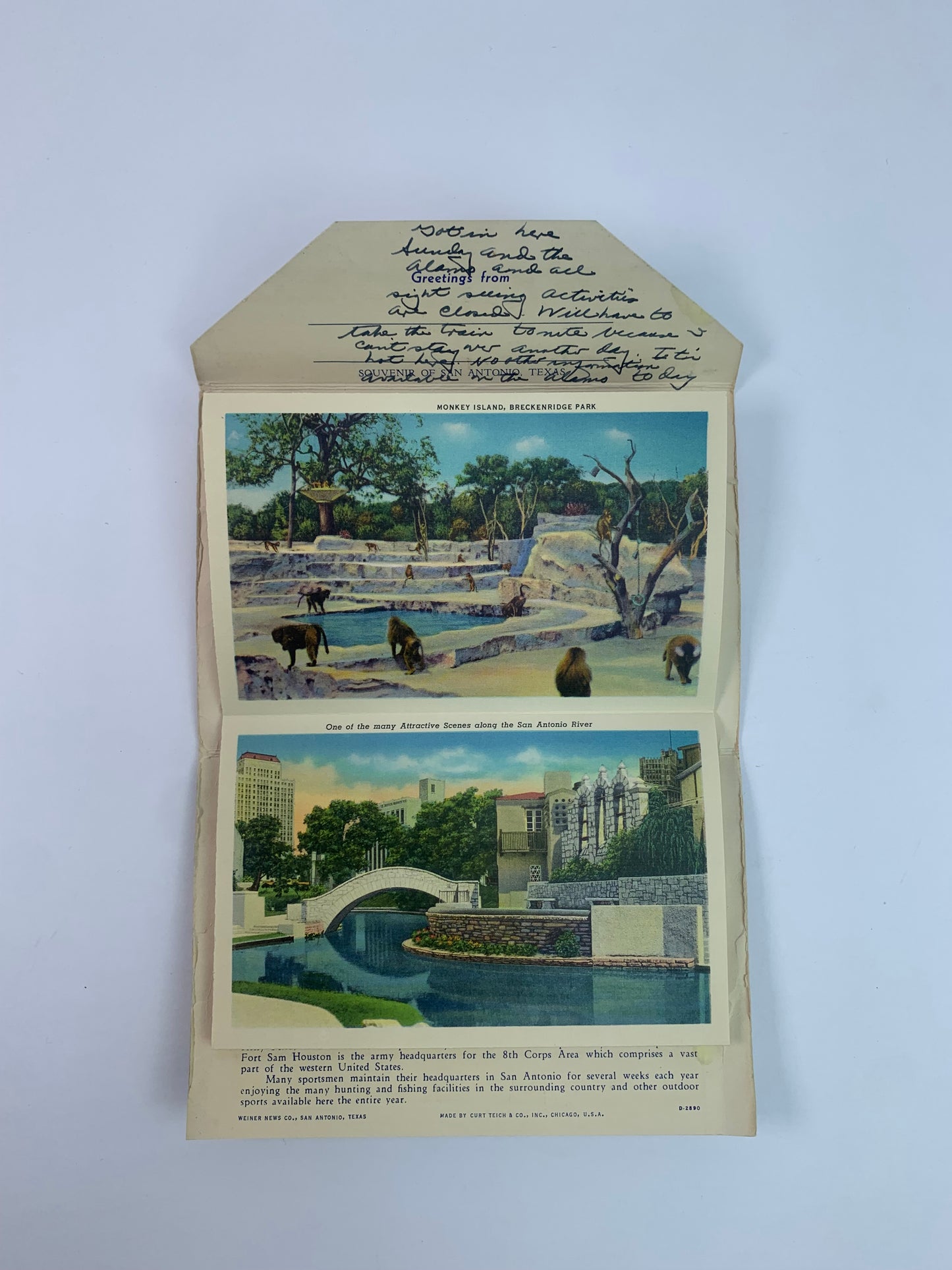 Vintage Ephemera - Souvenir Postcard Booklet - Landmarks - San Antonio, Texas