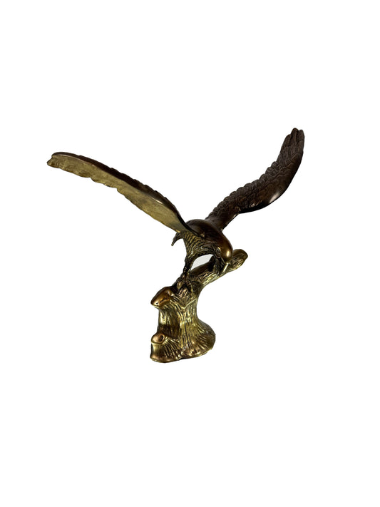 Vintage Brass Decor - Bald Eagle on Branch