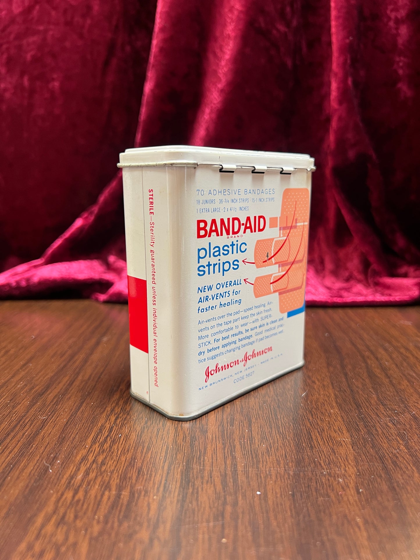 Vintage Advertisement - Metal Storage Tin - Band-Aid Brand - Johnson & Johnson