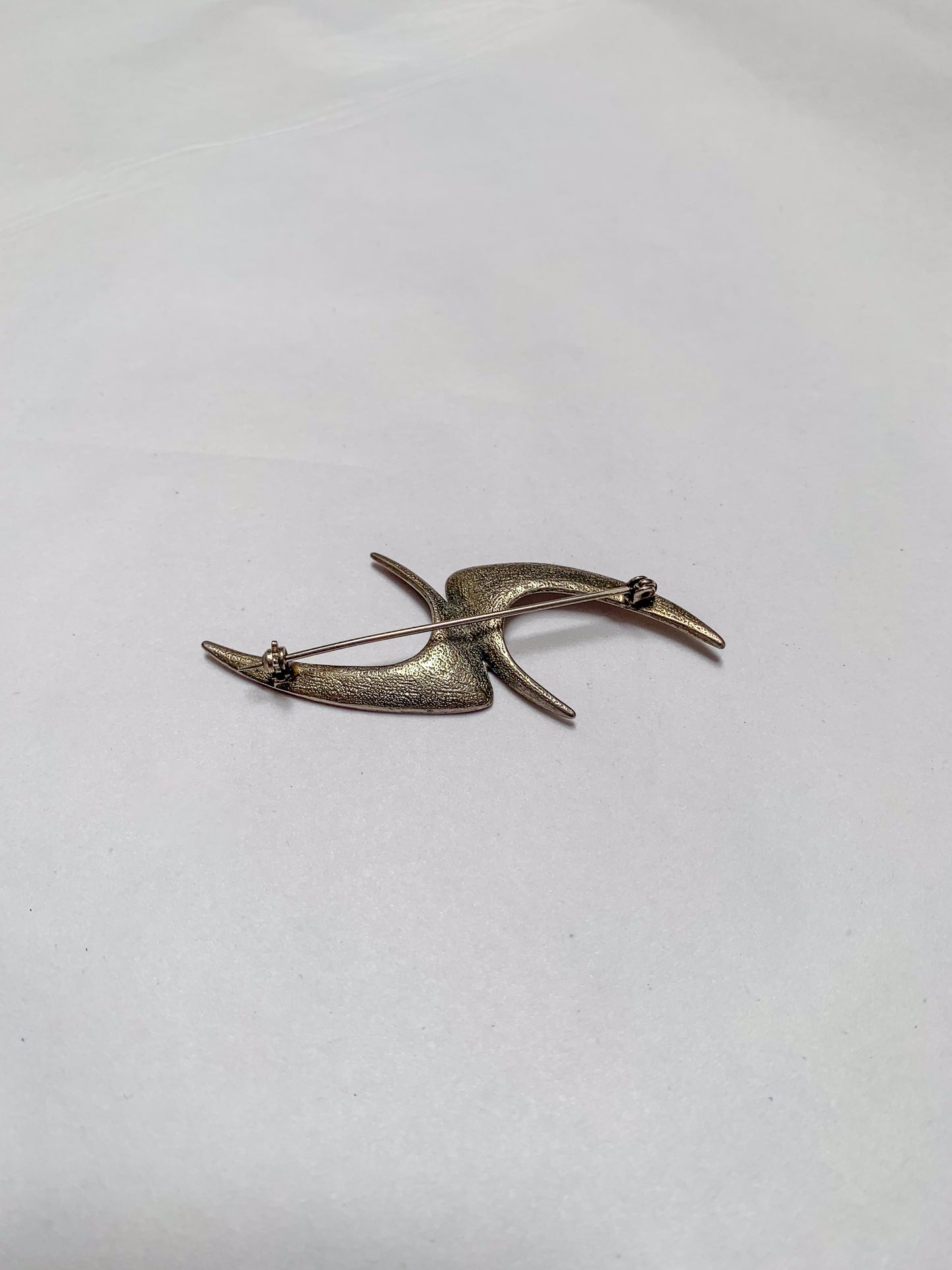 Vintage Silver Tone Atomic Boomerang Pin