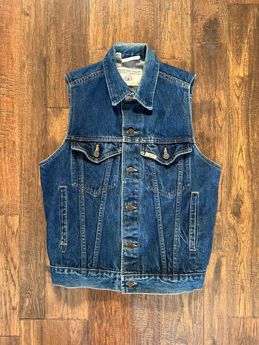 Vintage Clothing - Western Denim Vest - Indigo Blue - Medium - Sheplers