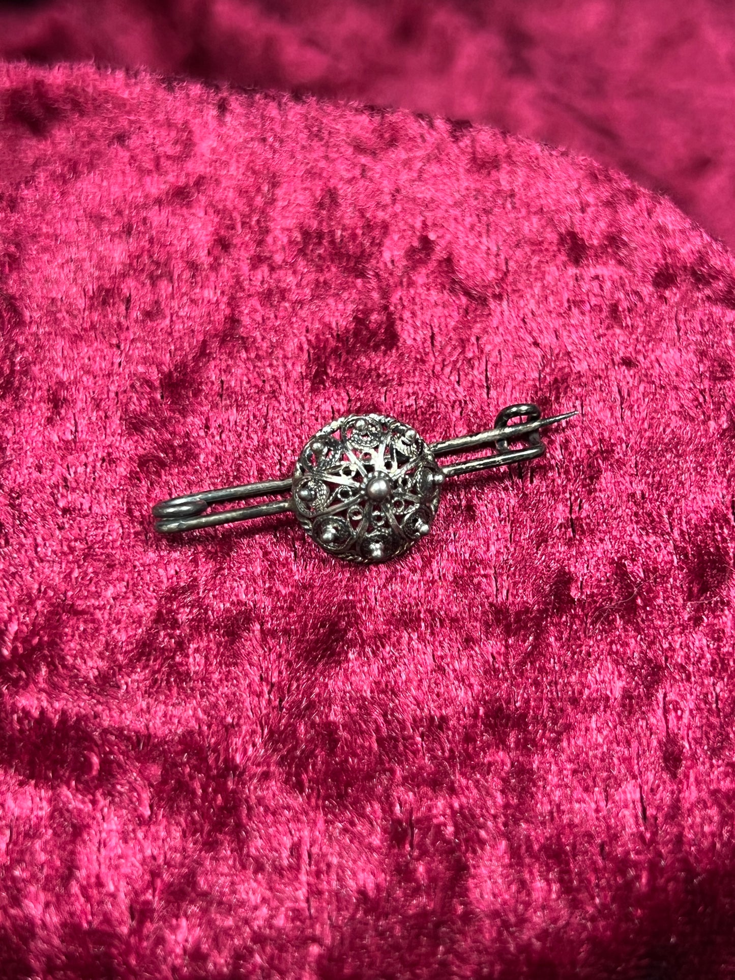 Vintage Jewelry - Poison Ring and Brooch Set - Sterling Silver - Made In Italy - Size 4