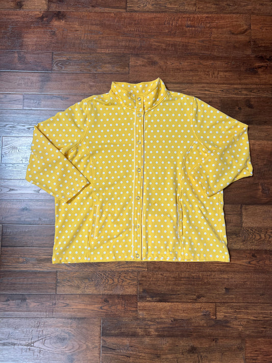Vintage Clothing - Lightweight Jacket - Yellow with White Polka Dots - 3X-Large - Quacker Factory