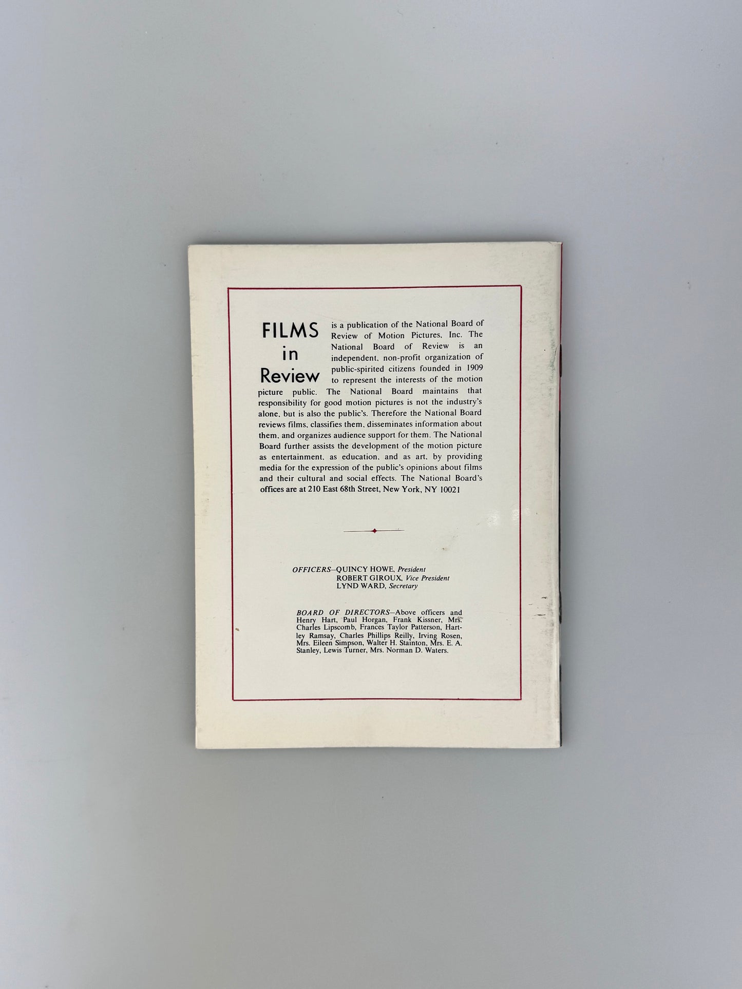 Films In Review Magazine - December 1975 - Mae Murray, Hugo Friedhoffer, NY Film Festival