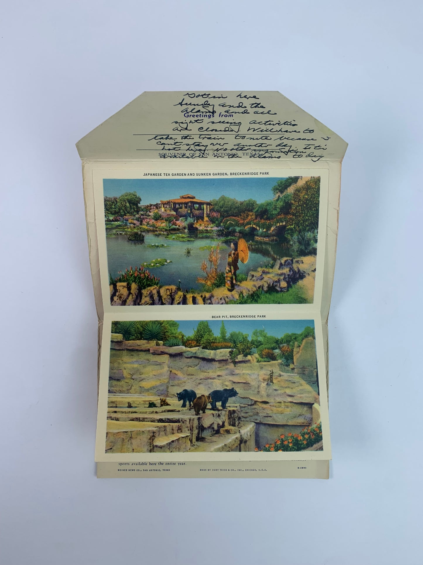 Vintage Ephemera - Souvenir Postcard Booklet - Landmarks - San Antonio, Texas