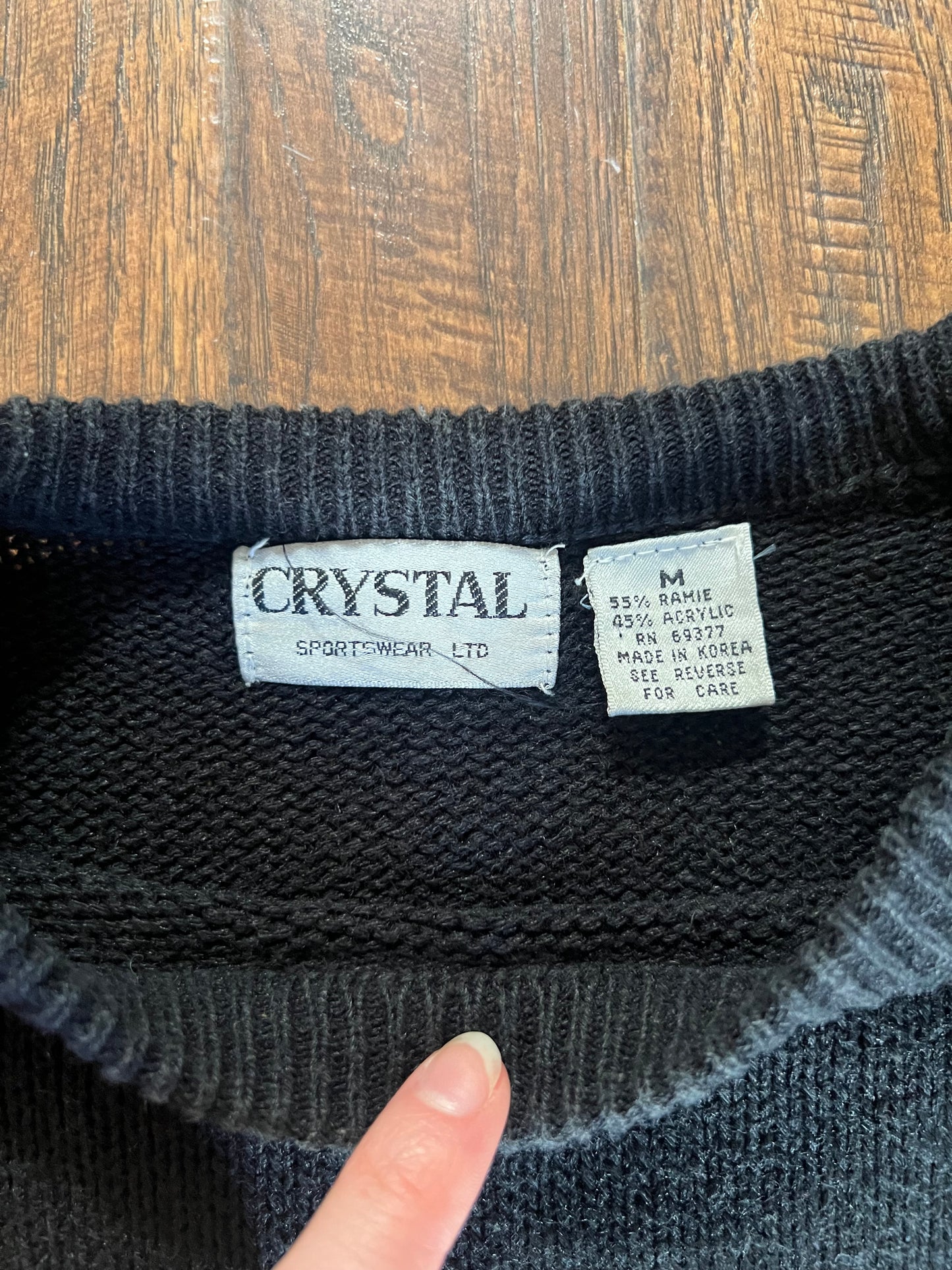 Vintage Clothing - Embellished Knit Sweater - Black - Medium - Crystal Sportswear