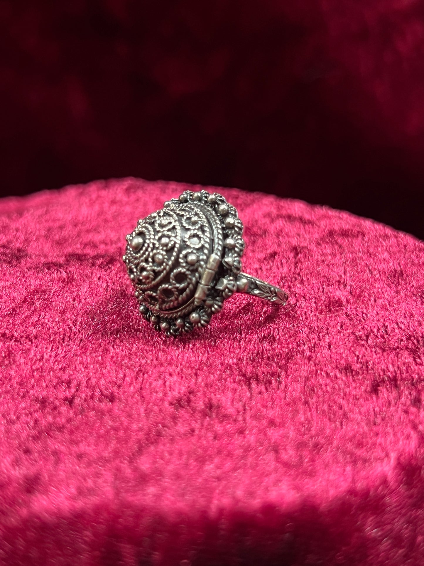 Vintage Jewelry - Poison Ring and Brooch Set - Sterling Silver - Made In Italy - Size 4