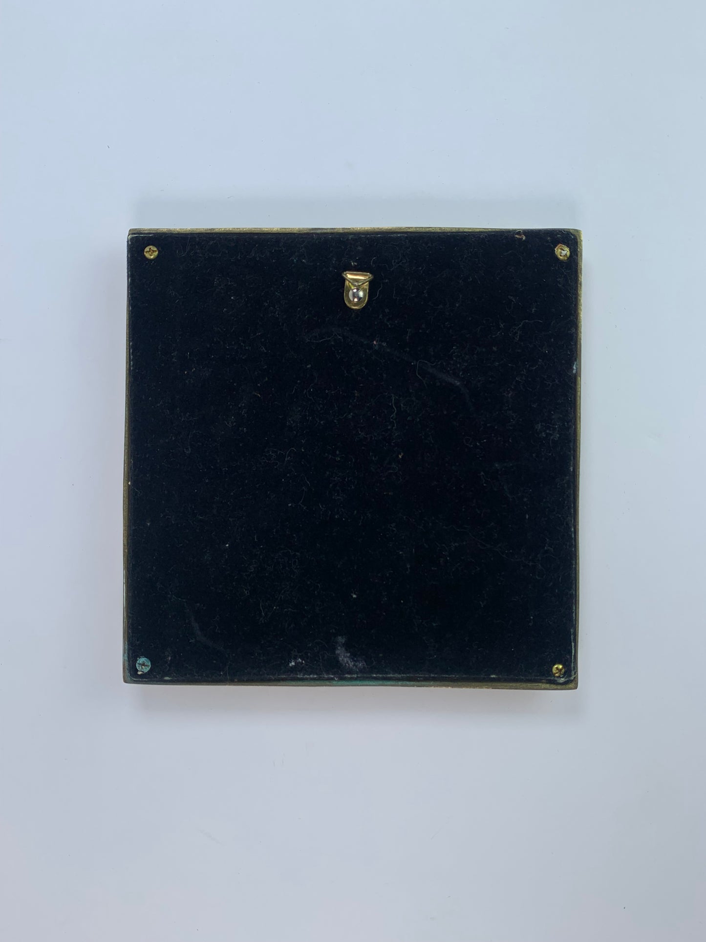 Vintage Brass Frame Mirror - 7" Square