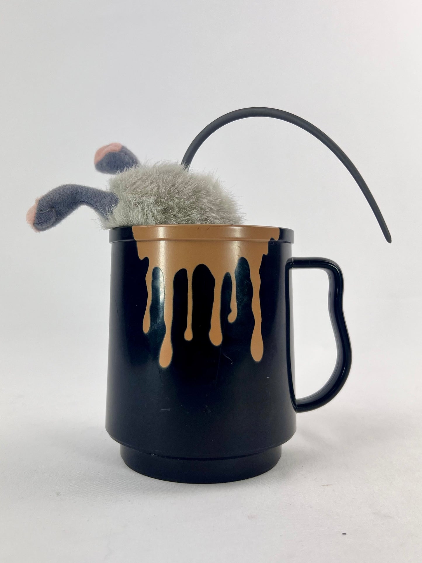 Vintage Halloween Prop - Coffee Mug with Drowning Mouse - Novelty Toy