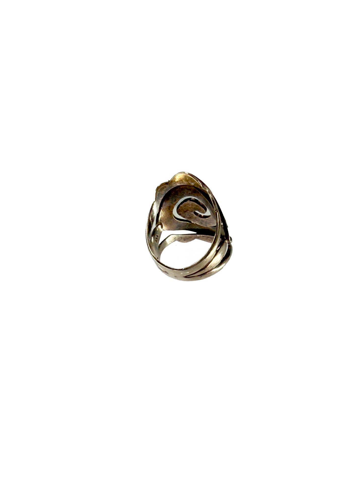Vintage Jewelry - Spiral in a Square - Sterling Silver 925 Ring - Size 7.5