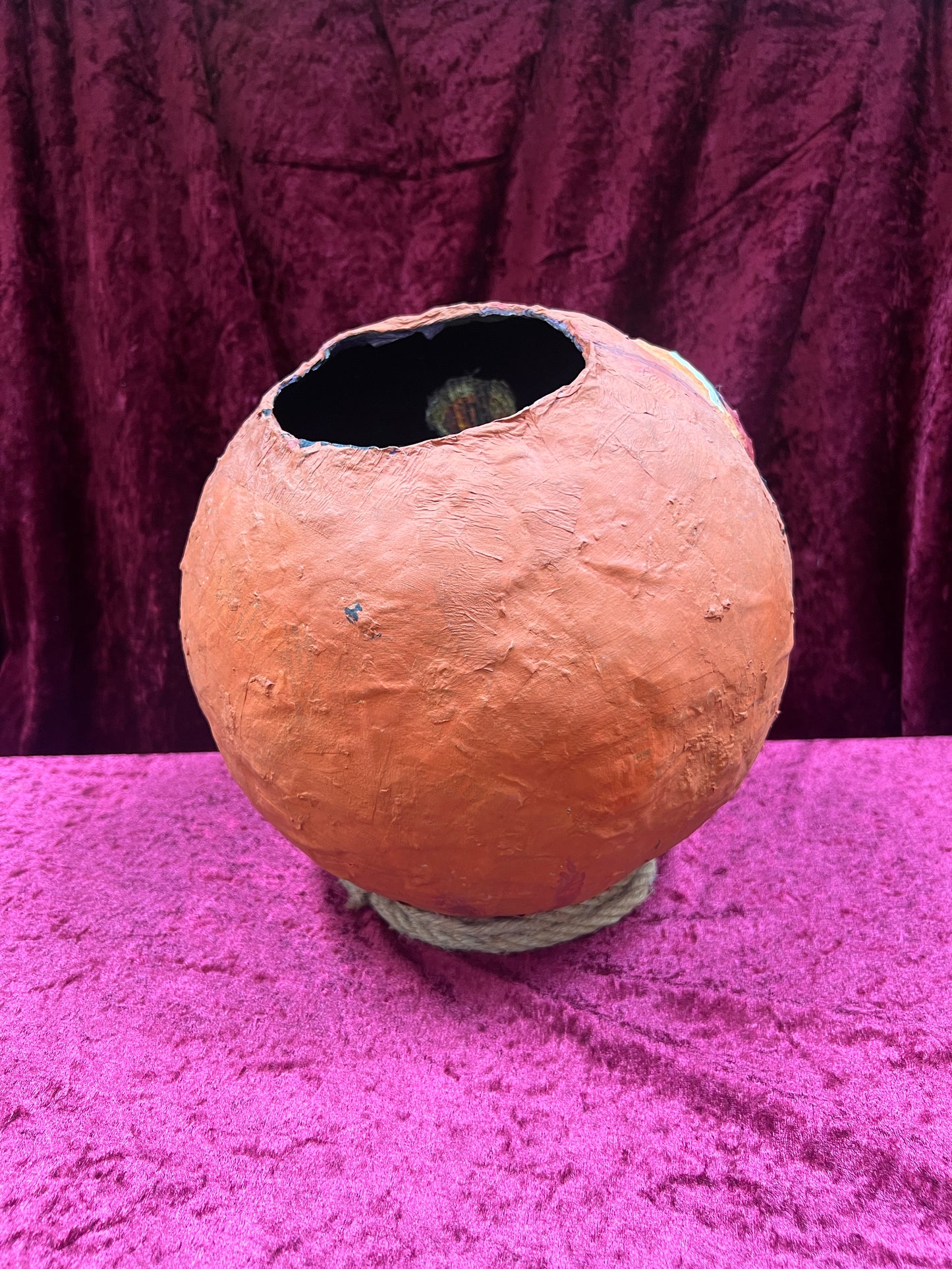 Vintage Inspired Handmade Paper Mache Lantern - Toothy Jack-O-Lantern - Large