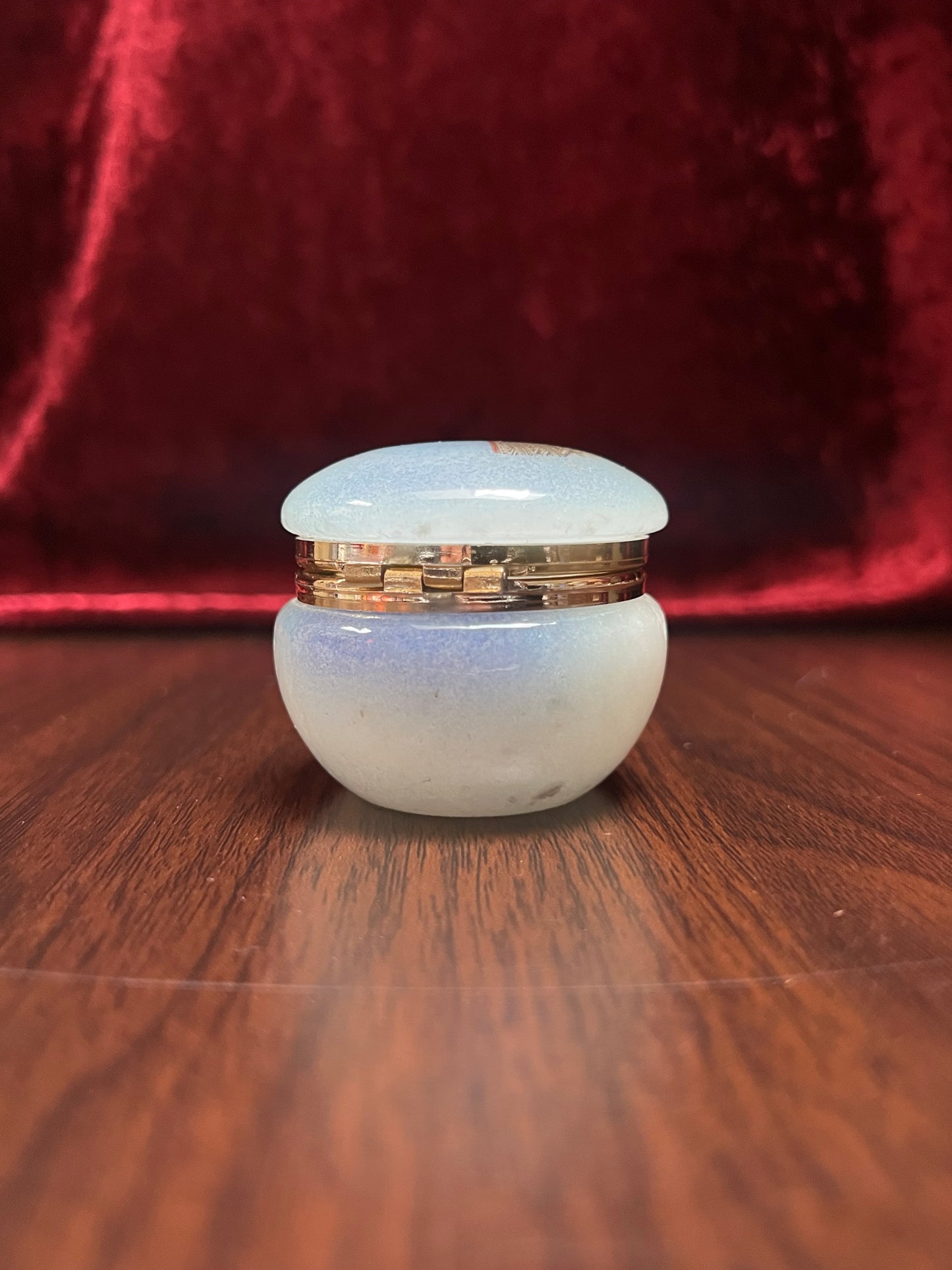 Vintage Trinket Box - Souvenir Pill / Snuff Box - Venezia Ponte Dei Sospiri Scene - Alabaster Stone