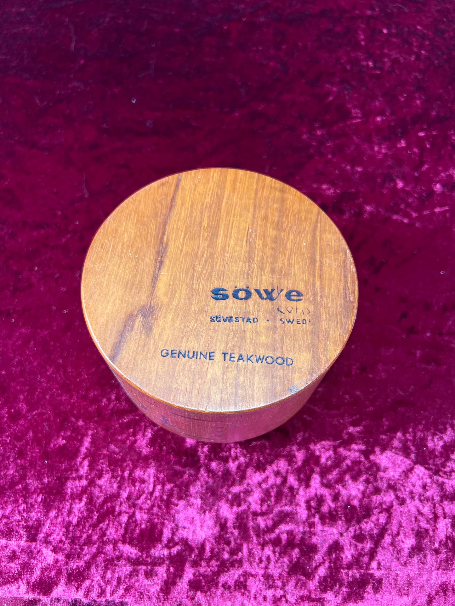 Vintage Tobacciana - Tobacco Container - Genuine Teakwood - Sowe - Sweden