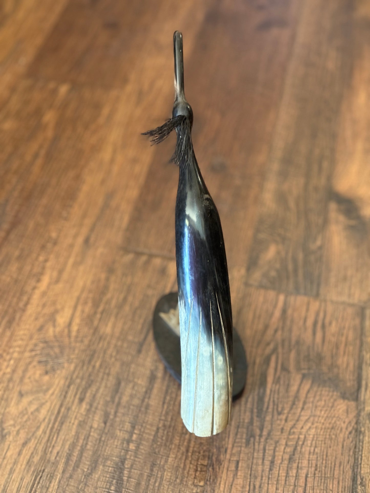 Vintage Decor - Mid Century Carved Horn Statue of Bird - 10”